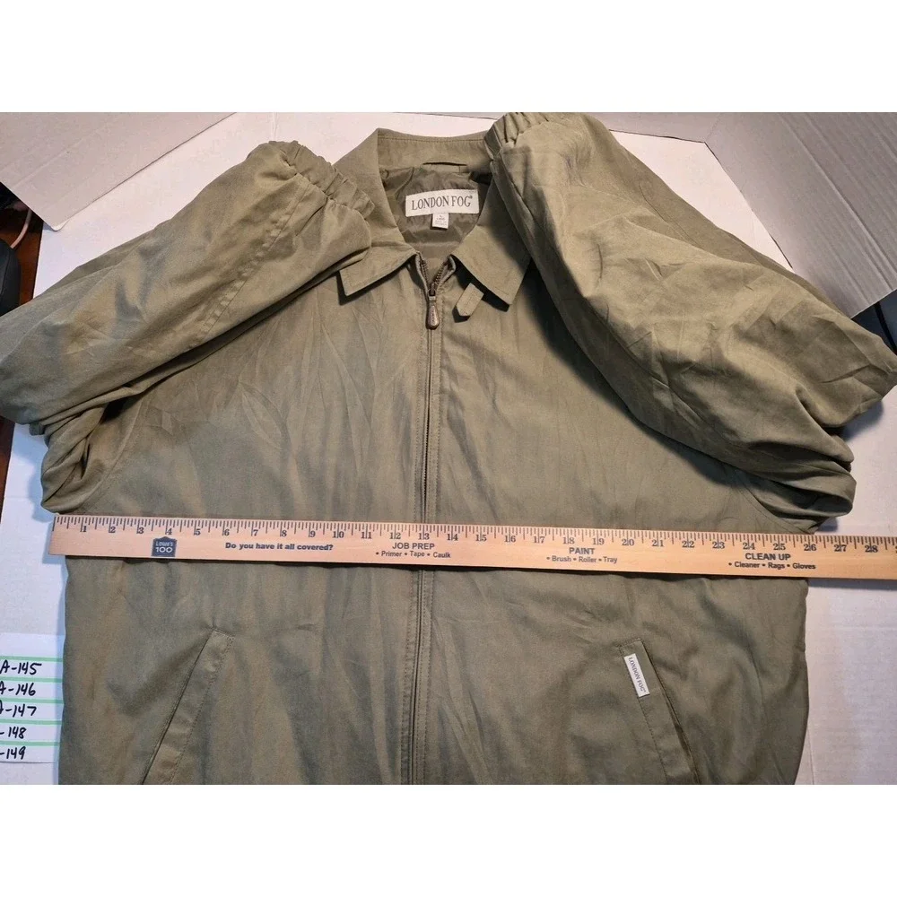 Vintage London‎ Fog Collection Men's L Khaki Suede-Look Jacket Bomber Classic